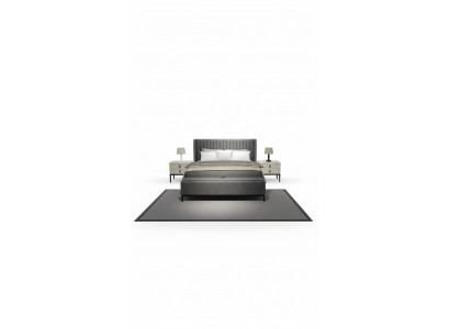 Modern bed + bench + 2x nightstands both functional and comfortable