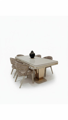 Designer dining table with an expressive table design. Elegant new modern.