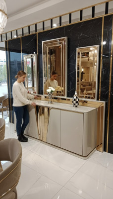 Luxurious modern dresser with 3 mirrors exclusive design and high quality