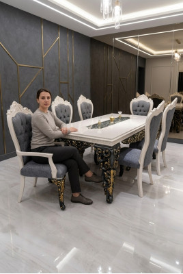 Modern 6x Chairs Dining Room Chair Luxury 6x Chair Set Wooden Designer Chairs