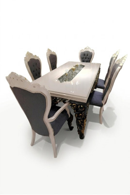 Luxurious design 4x chairs with a noble velvet cover, elegant chair design new