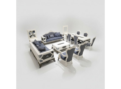 Modern 4-piece living room set stylish 2x sofas designer armchair new