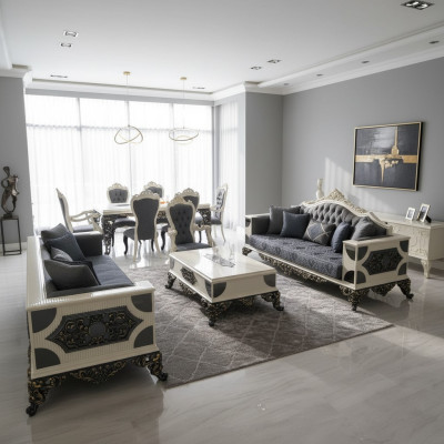 Luxurious set of two elegant 3-seater sofas made with high-quality materials sofa set