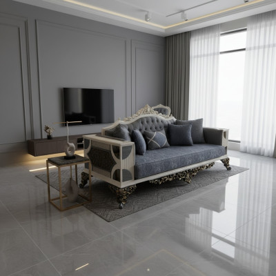 Designer Sofa Modern 3 Seater Sofa Luxurious Living Room Sofa New
