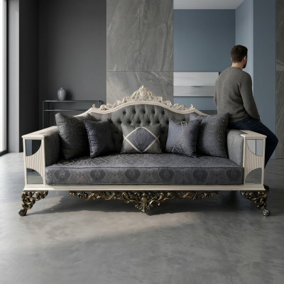 Luxurious 3-seater sofa Noble sofa Elegant living room Art deco sofa New