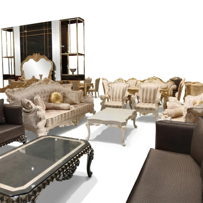 Designer living room set sofas stylish armchair modern coffee table sofa set