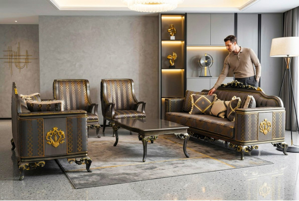 Living room set sofa furniture natural colors design upholstered furniture coffee table