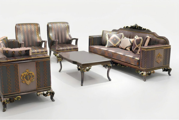 Luxury living room set sofa suite 3+3+1+1 seater, comfortable 2x armchair new