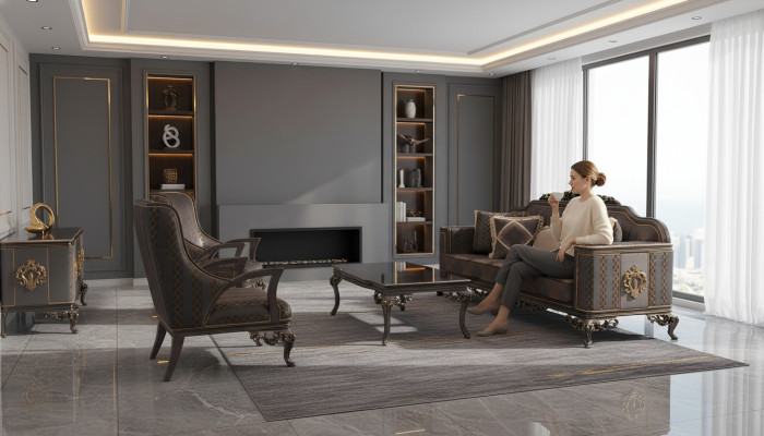 Luxurious 3-Piece Sofa Set: 3-Seater Sofa, 2 Deluxe Relax Armchairs