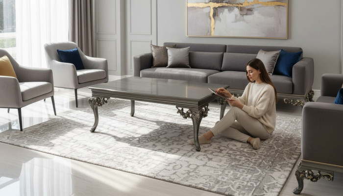 Designer Taupe Coffee Table Living Room Couch Table Living Room Furniture