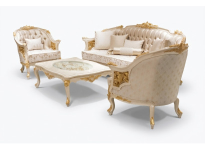 Modern luxury sofa set 2x sofa 3-seater living room set with elegant chair