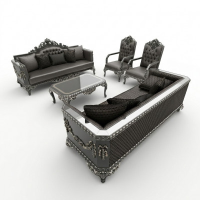 Design furniture living room sofa set 2x sofa + 2x armchair + coffee table set