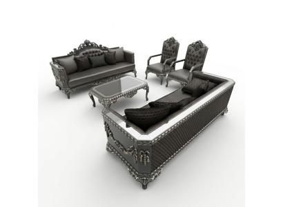 Design furniture living room sofa set 2x sofa + 2x armchair + coffee table set