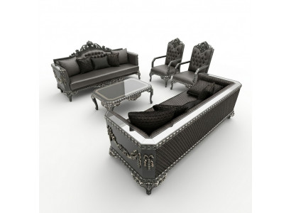 Design furniture living room sofa set 2x sofa + 2x armchair + coffee table set