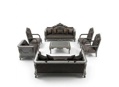 Luxury Living Room Sofa Set Furniture 3+3+1+1 2x Sofa 2x Armchair Brown New