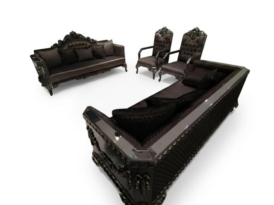 Deluxe living room set sofa and armchair premium sofa and armchair new brown