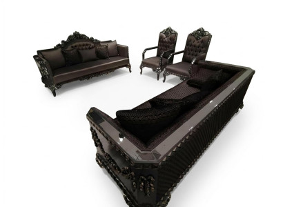 Deluxe living room set sofa and armchair premium sofa and armchair new brown