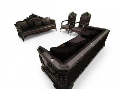 Deluxe living room set sofa and armchair premium sofa and armchair new brown