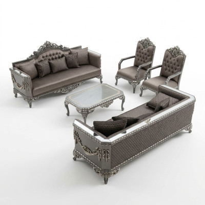 Luxurious three-seater sofa modern 3-seater stylish sofa 3-seater brown