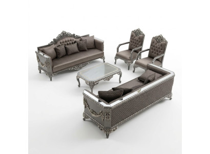 Luxurious three-seater sofa modern 3-seater stylish sofa 3-seater brown