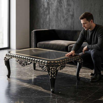 Design luxury coffee table living room coffee table modern wooden coffee table