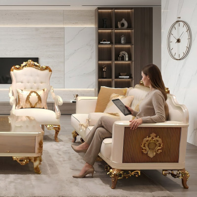 Exquisite living room sofa set sofa 2x armchair set luxury set