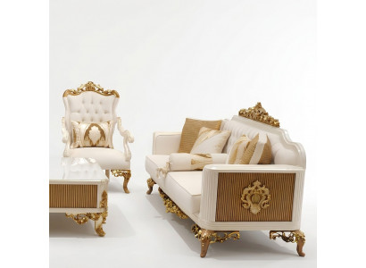 Exquisite living room sofa set sofa 2x armchair set luxury set
