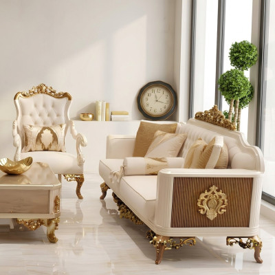 Premium living room set furniture set 2x sofa 3-seater modern living room new