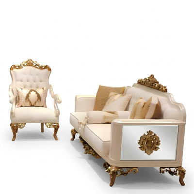 Premium living room set furniture set 2x sofa 3-seater modern living room new