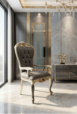 Exclusive Chesterfield Dining Chair Cozy Chair Wood Textile Dining Chairs