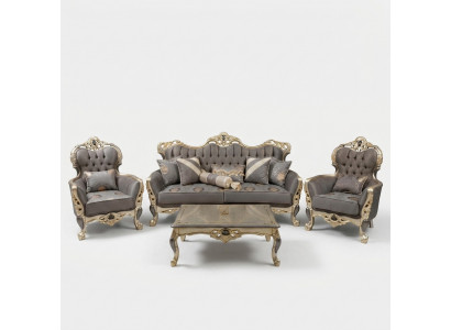 Exclusive sofa set 3+3+1 3-piece 2x sofa armchair relax luxurious set