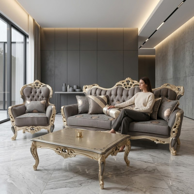 Luxury living room furniture armchair high-quality armchair armchair gray new relax
