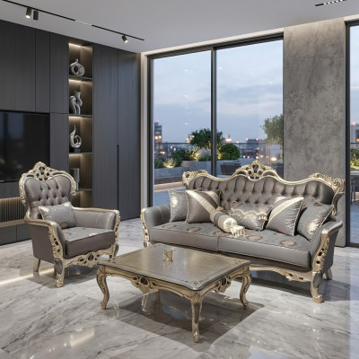 Luxury living room furniture armchair high-quality armchair armchair gray new relax