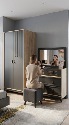 Exclusive design dresser with mirror, bedroom dresser design cabinet