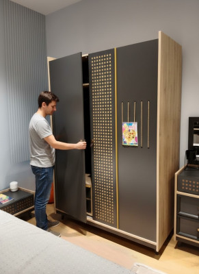 Wardrobe Closet Luxurious Bedroom Furniture Cabinets Wood Children's Room