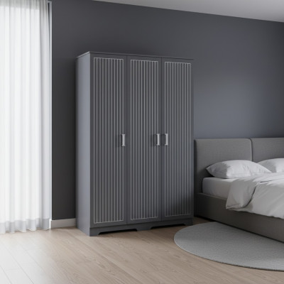 Wardrobe closet furniture bedroom cabinets wood black loft