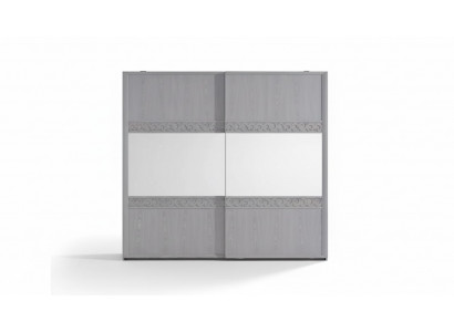 Sliding door wardrobe closet with mirror wood luxury modern
