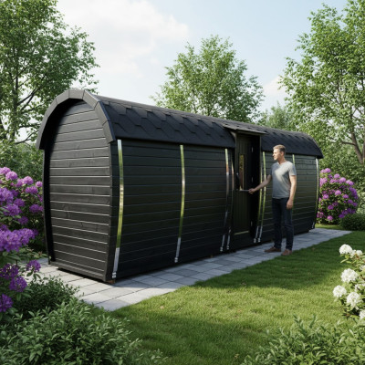 Wood sauna outdoor sauna pine wood sauna house panorama room 590x230x260