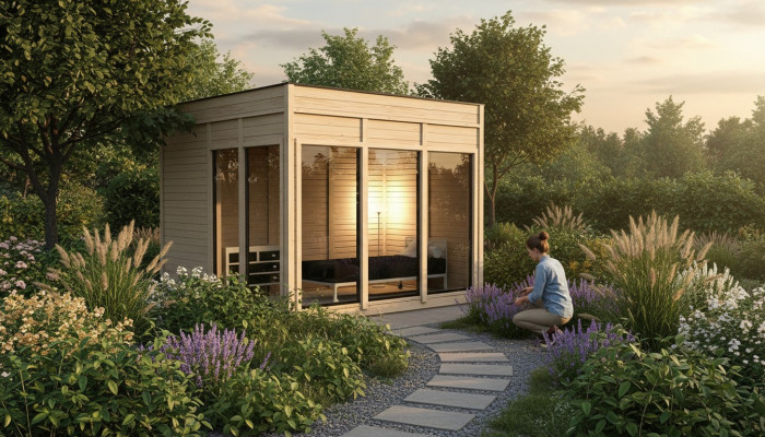 Camping house, wooden house, garden house, cottage, holiday house, prefab house, camping.