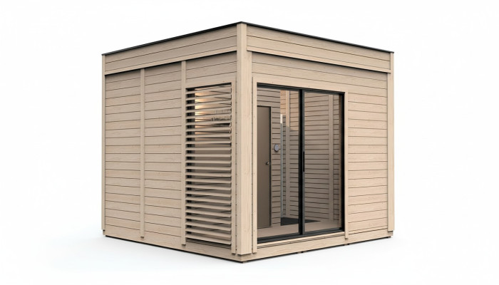 Wood sauna outdoor sauna pine wood sauna house panorama hut garden
