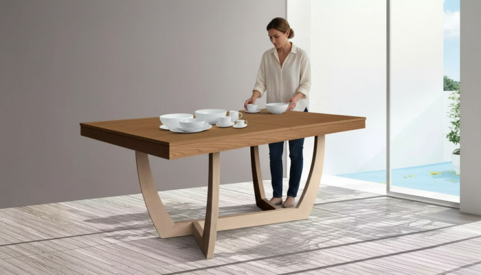 Extendable dining table kitchen table dining tables made of wood wooden table modern