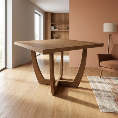 Dining room dining table kitchen table 110 x 110 x 74 cm brown modern style table