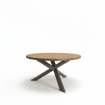 Dining room round dining table wood round kitchen table style modern brown 140cm