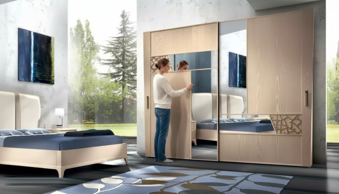 Bedroom wardrobe wood cabinet wood Italian furniture cabinets