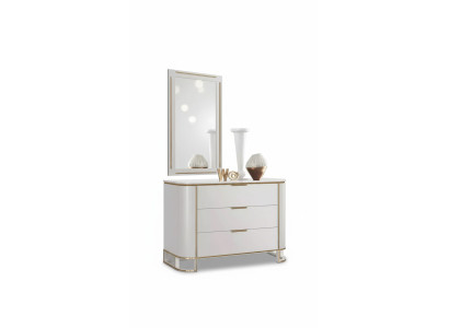 Bedroom set chest of drawers mirror new luxury complete new white 2-piece set