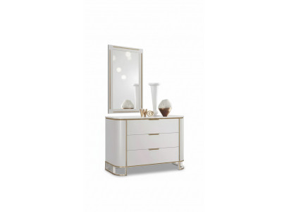 Bedroom set chest of drawers mirror new luxury complete new white 2-piece set