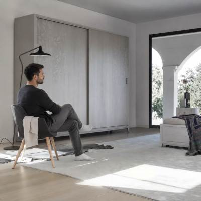 Bedroom wardrobe material wood closet grey modern new