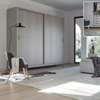 Bedroom wardrobe material wood closet grey modern new