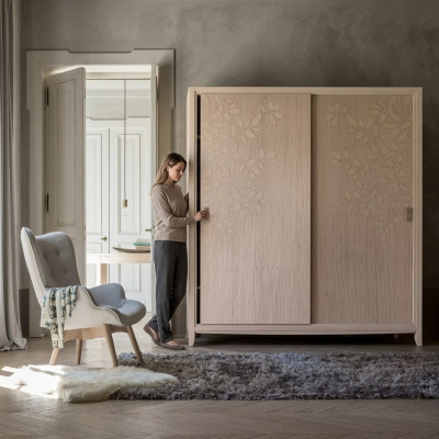 Bedroom wardrobe material wood cabinet modern beige cabinets