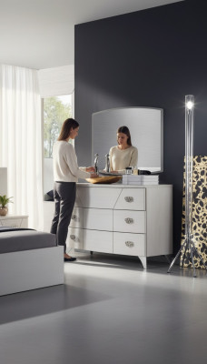 Bedroom set dresser mirror luxury complete white sideboard 2-piece